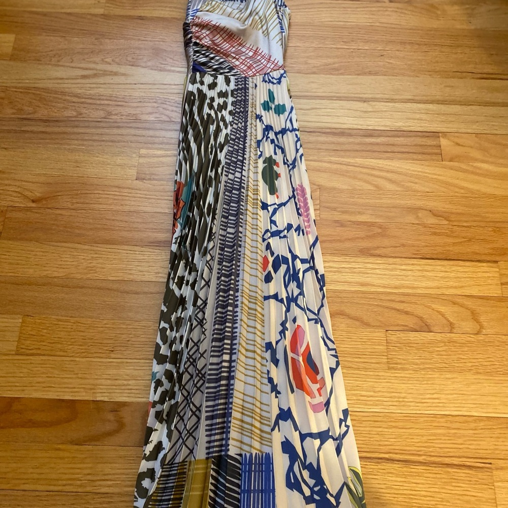 Anthropologie Multicolor Patchwork V-Neck Midi Dress. Geisha Design. NWT - Picture 9 of 10